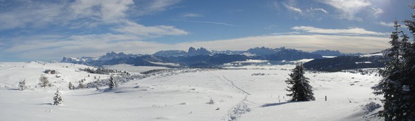 Inverno - vista panoramica sull'alpe di Villandro